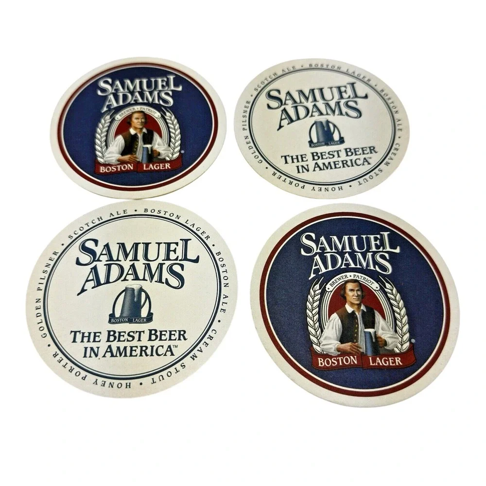 Samuel Adams Beer Coasters‎ Boston Lager Barware Drink Coasters Set of 4